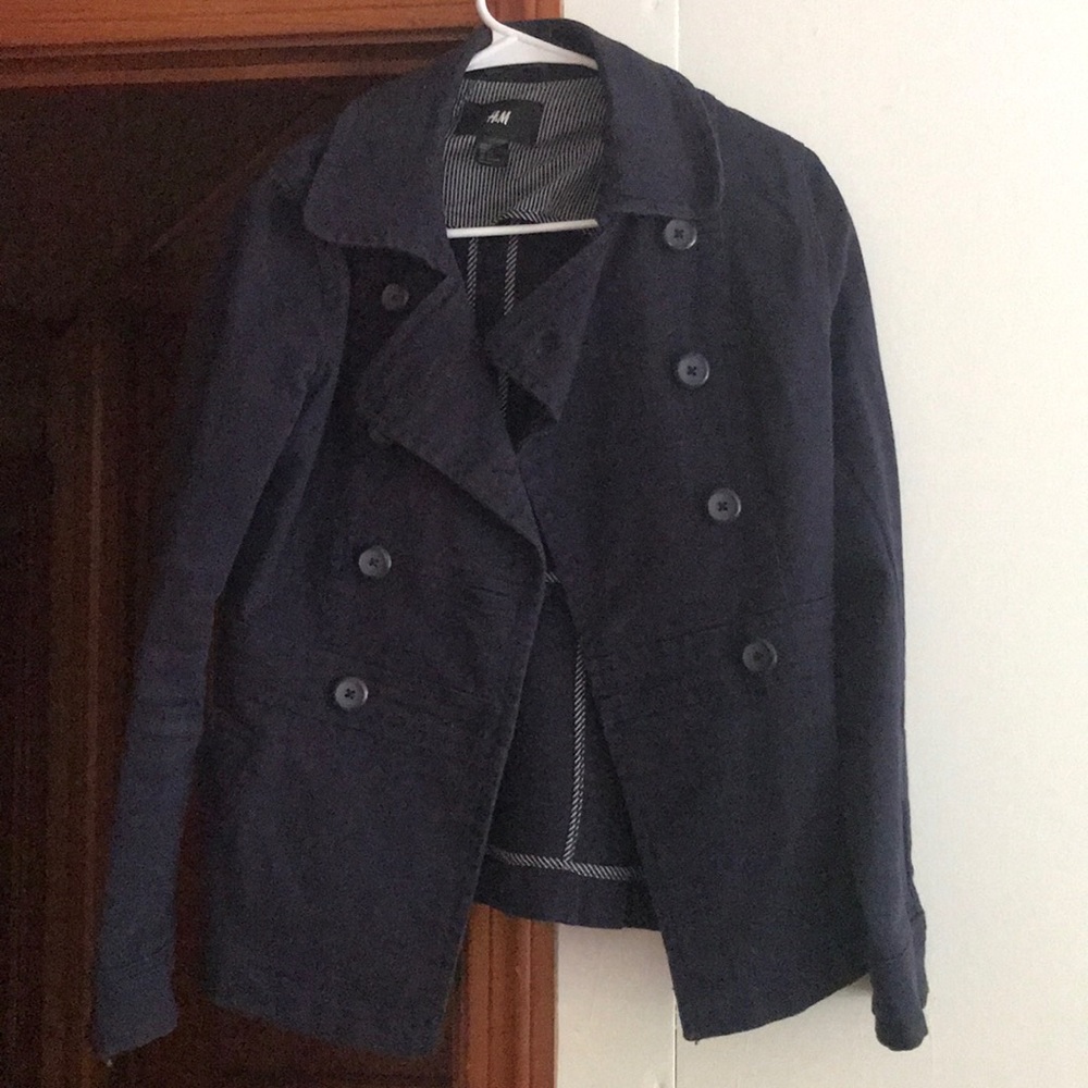 Denim pea coat